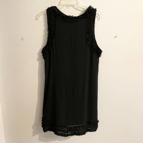 Modcloth Knitted Dove Large Silk Ragged Ruffle Dress Black Sleeveless Re… - Picture 5 of 8